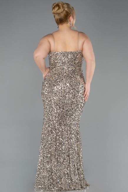 Robe de Soirée Grande Taille Longue Squameuse Vison ABU5818