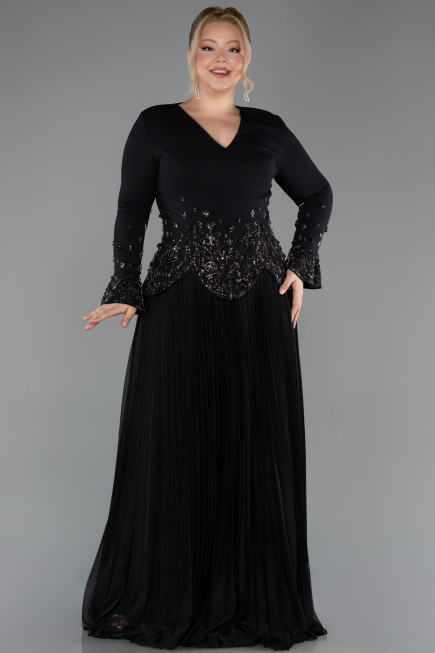 Robe de Soirée Grande Taille Longue Noir ABU5848