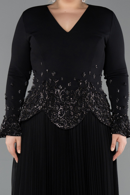 Robe de Soirée Grande Taille Longue Noir ABU5848