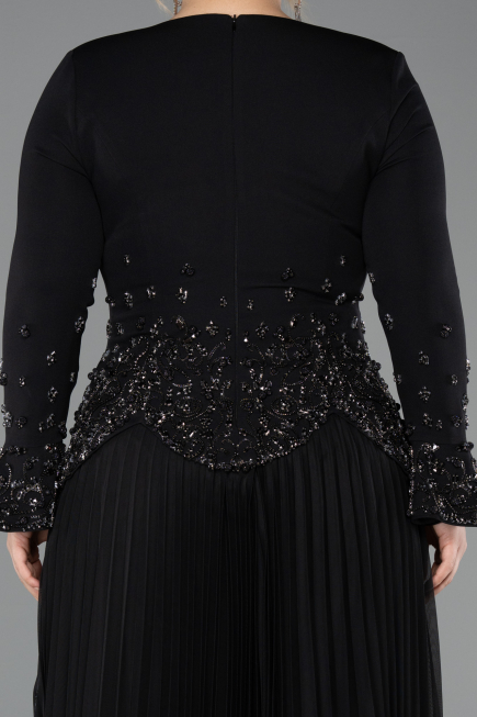Robe de Soirée Grande Taille Longue Noir ABU5848