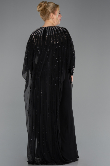 Robe de Soirée Grande Taille Longue Noir ABU5851