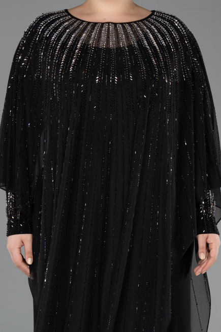 Robe de Soirée Grande Taille Longue Noir ABU5851