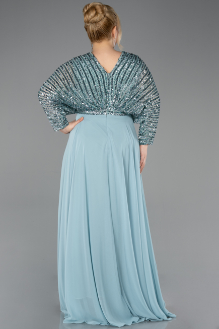 Robe Grande Taille Longue Mousseline Menthe ABU5859