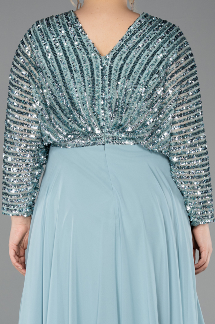Robe Grande Taille Longue Mousseline Menthe ABU5859