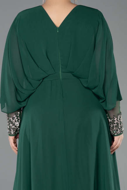 Robe Grande Taille Longue Mousseline Émeraude ABU5860