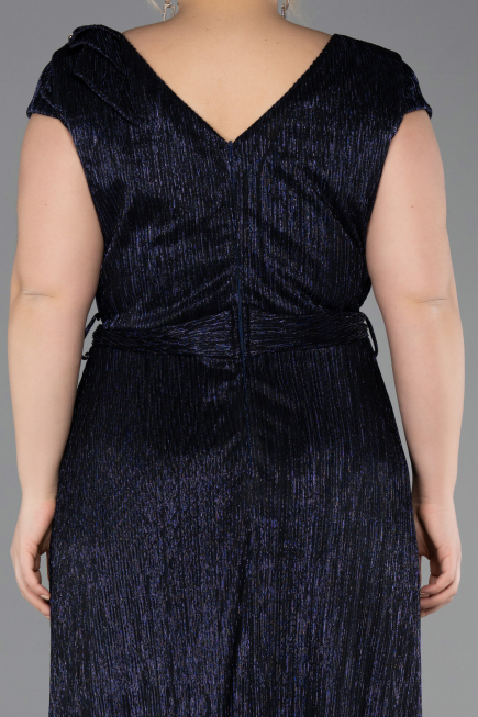 Robe De Soirée Grande Taille Longue Bleu Marine ABU5836