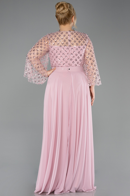 Robe De Soirée Grande Taille Longue Mousseline Poudre ABU5875