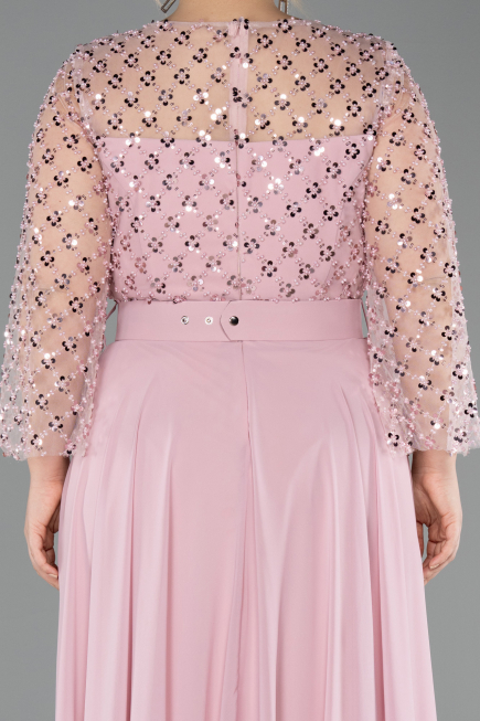 Robe De Soirée Grande Taille Longue Mousseline Poudre ABU5875