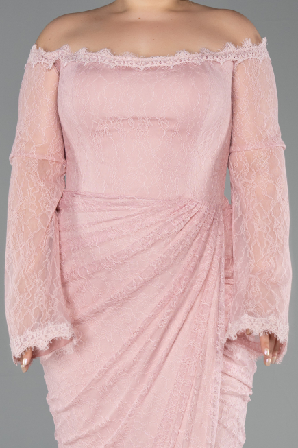 Robe De Soirée Grande Taille Longue Dantelle Poudre ABU5880