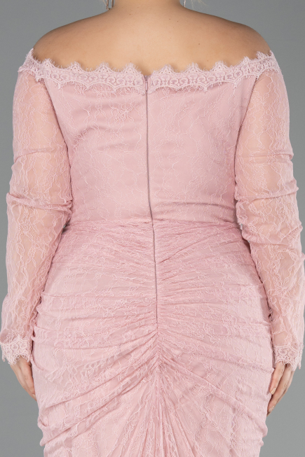 Robe De Soirée Grande Taille Longue Dantelle Poudre ABU5880