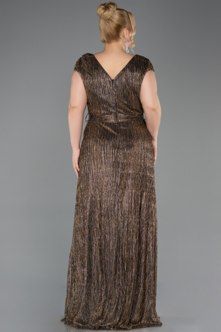 Robe De Soirée Grande Taille Longue Cuivre ABU5836