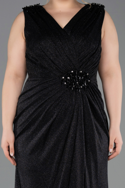 Robe de Soirée Grande Taille Longue Noir ABU5838