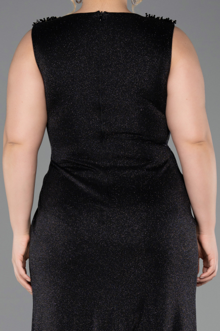 Robe de Soirée Grande Taille Longue Noir ABU5838