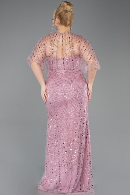 Robe De Soirée Grande Taille Longue Perlé Poudre ABU5800