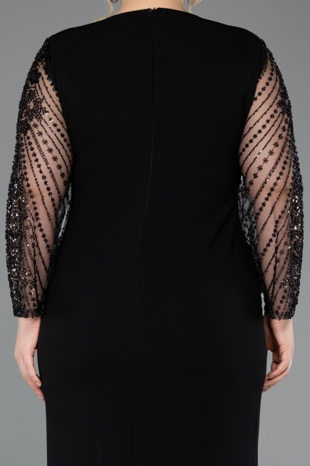 Robe de Soirée Grande Taille Midi Noir ABK2418