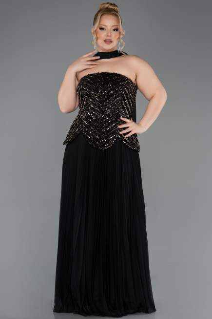 Robe De Soirée Grande Taille Longue Noir ABU5856