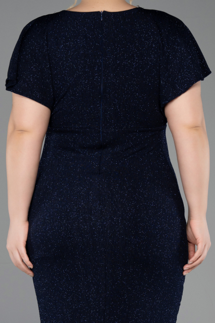 Robe De Soirée Grande Taille Midi Bleu Marine ABK2535