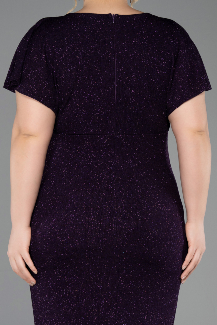 Robe De Soirée Grande Taille Midi Violet ABK2535