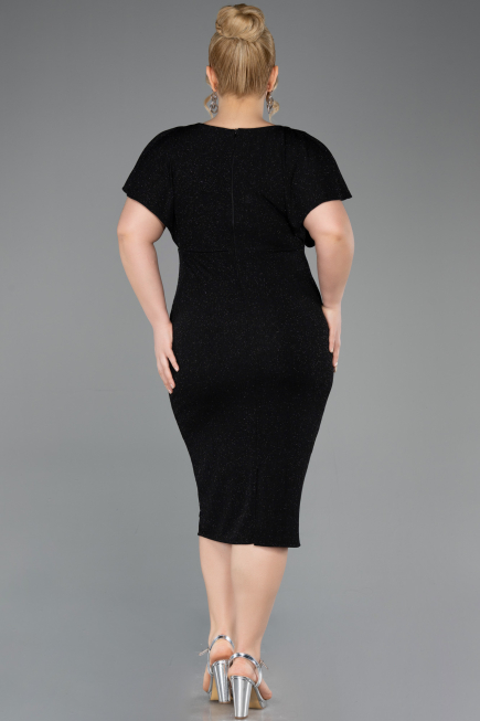 Robe De Soirée Grande Taille Midi Noir ABK2535