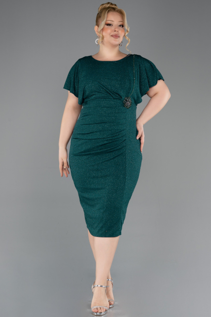 Robe De Soirée Grande Taille Midi Émeraude ABK2535