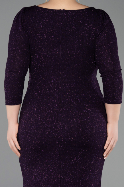 Robe De Invitation Grande Taille Courte Violet Foncé ABK2537