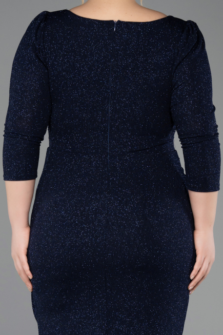 Robe De Invitation Grande Taille Courte Bleu Marine ABK2537