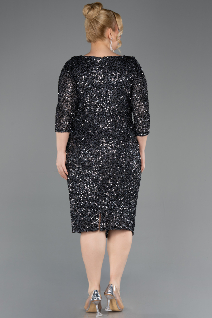 Robe De Invitation Grande Taille Midi Anthracite ABK2540