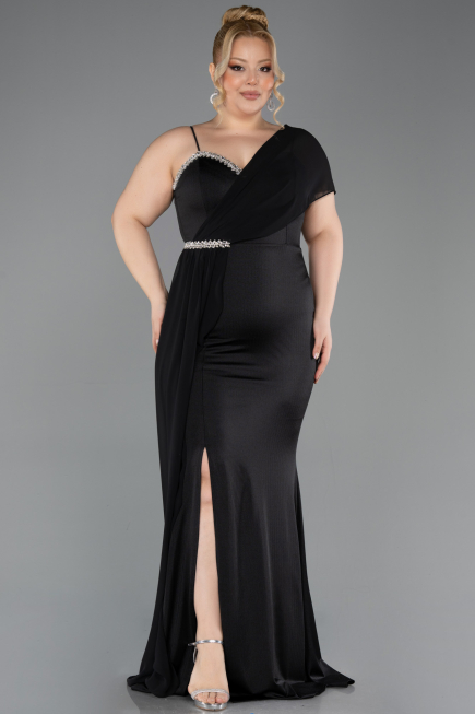 Robe Grande Taille Longue Noir ABU5827