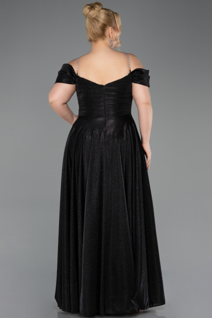 Robe de Soirée Grande Taille Longue Noir ABU5716