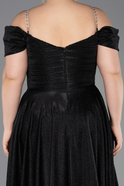 Robe de Soirée Grande Taille Longue Noir ABU5716