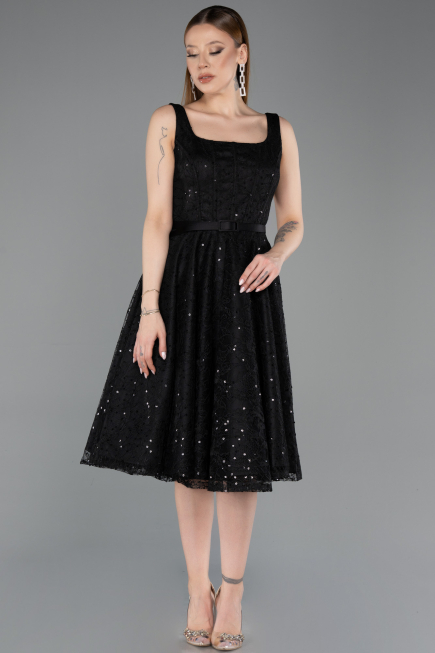 Tenue de Soirée Midi Dantelle Noir ABK2549