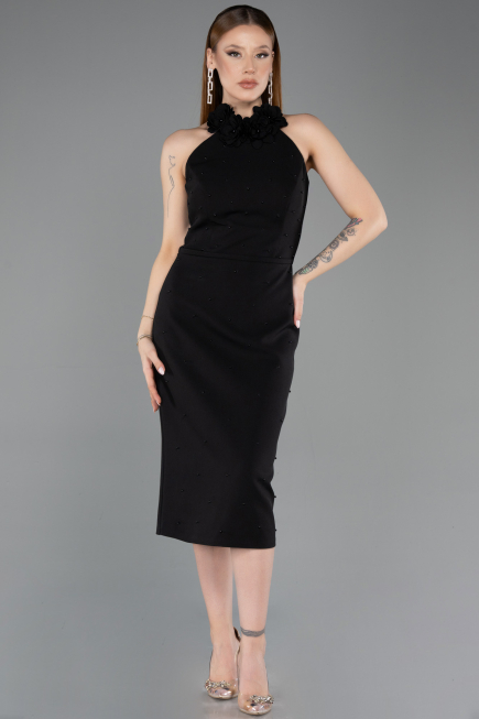 Robe de Cérémonie Midi Noir ABK2551