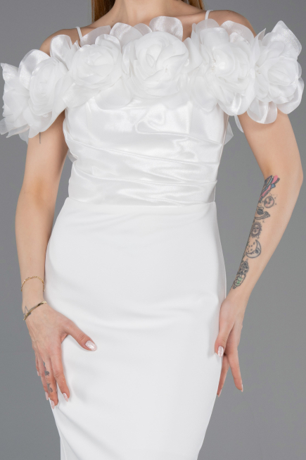 Robe de Cérémonie Midi Blanc ABK2553