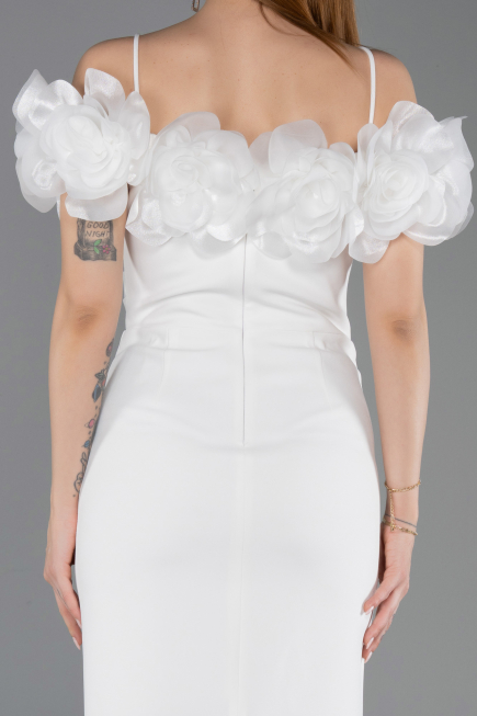 Robe de Cérémonie Midi Blanc ABK2553
