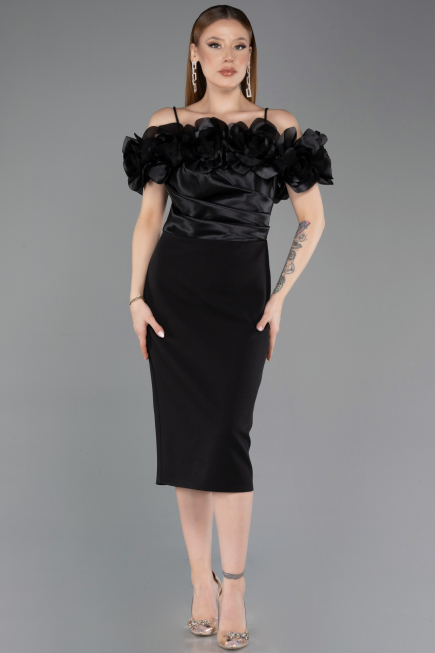 Robe de Cérémonie Midi Noir ABK2553