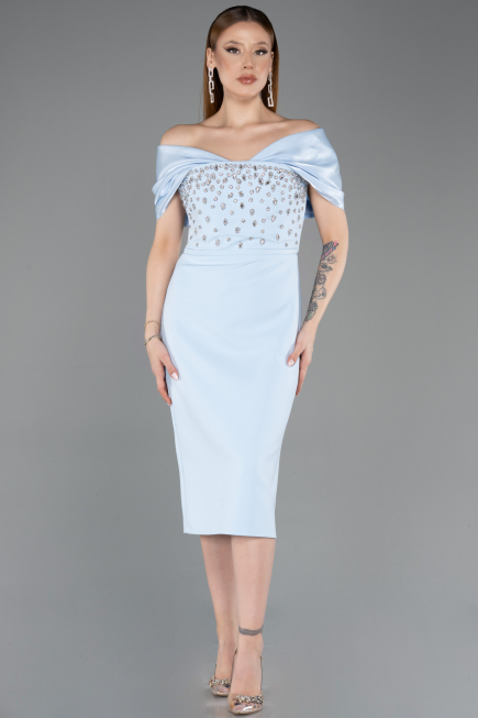Tenue de Soirée Midi Bleu clair ABK2555