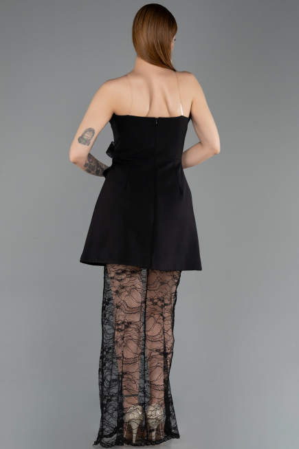 Tenue de Soirée Courte Dantelle Noir ABK2557