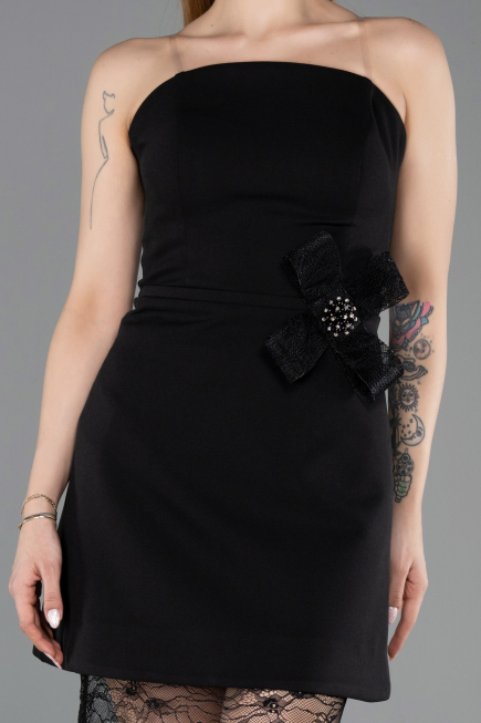 Tenue de Soirée Courte Dantelle Noir ABK2557