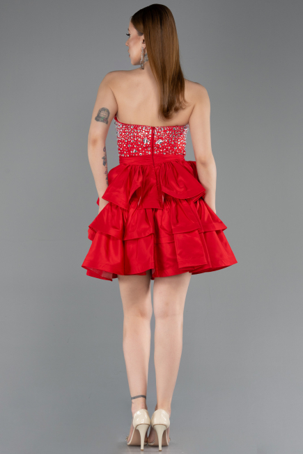 Robe De Soirée Courte Rouge ABK2560