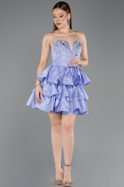 Robe De Soirée Courte Lilas ABK2560