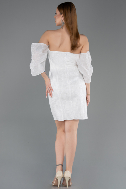 Robe de Cérémonie Courte Blanc ABK2563