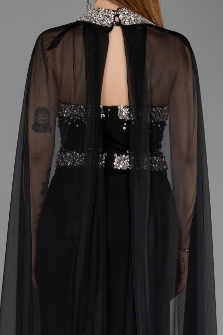 Robe Queue de Poisson Longue Noir ABU5866