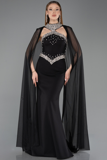 Robe Queue de Poisson Longue Noir ABU5866