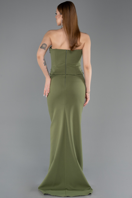 Robe De Soirée Longue Kaki ABU5610
