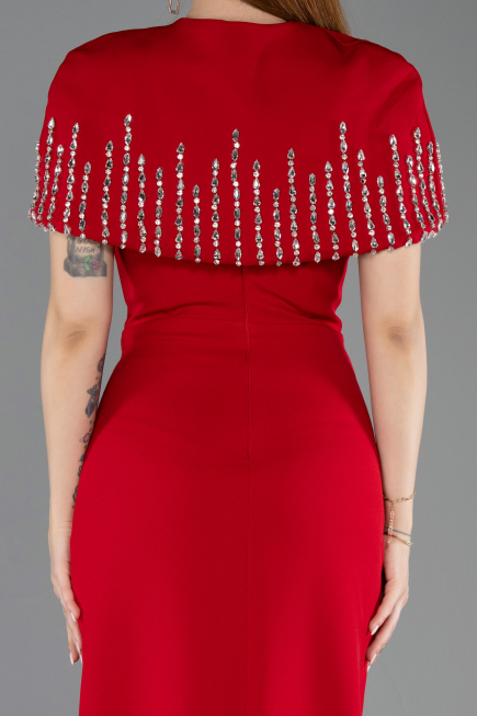 Robe de Soirée Longue Rouge ABU5889