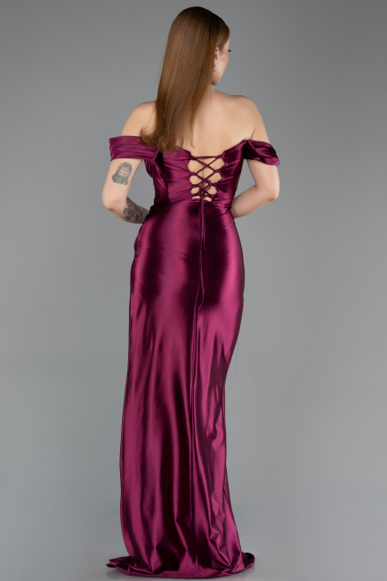 Robe De Soirée Longue Couleur Cerise ABU3611