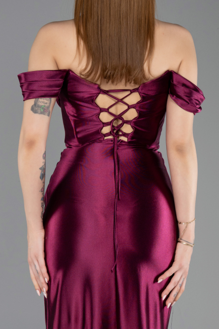 Robe De Soirée Longue Couleur Cerise ABU3611