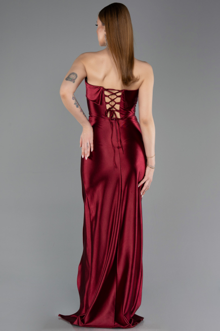 Robe De Soirée Longue Rouge Bordeaux ABU4944