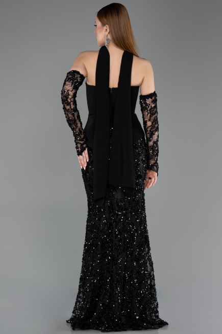 Robe Queue de Poisson Longue Squameuse Noir ABU5896