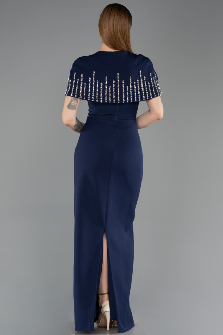 Robe de Soirée Longue Bleu Marine ABU5889